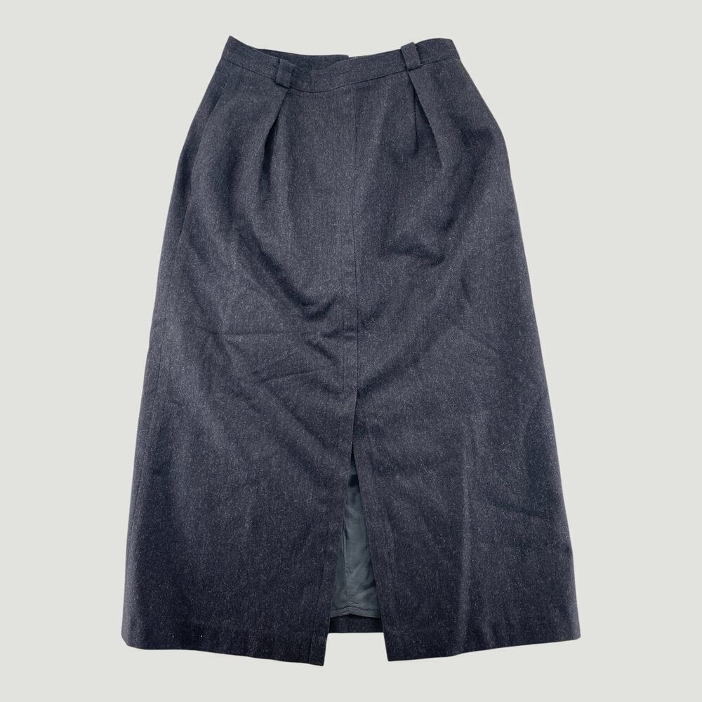 Vintage Anne Klein II Wool Midi Skirt Gray Lined Career Office Women’s 10